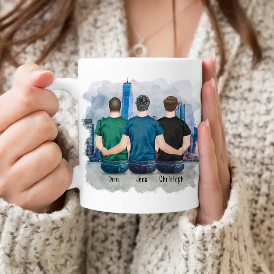 Personalisierte Tasse - Beste Freunde (3 Männer)