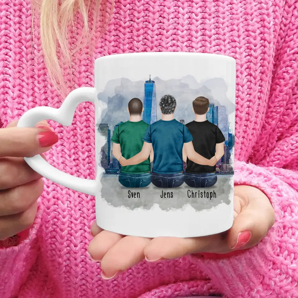 Personalisierte Tasse - Beste Freunde (3 Männer)