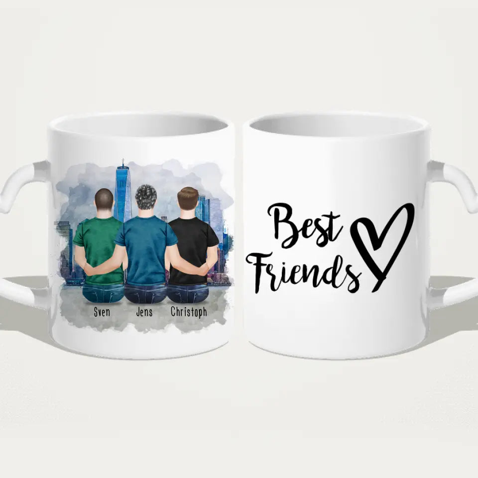 Personalisierte Tasse - Beste Freunde (3 Männer)