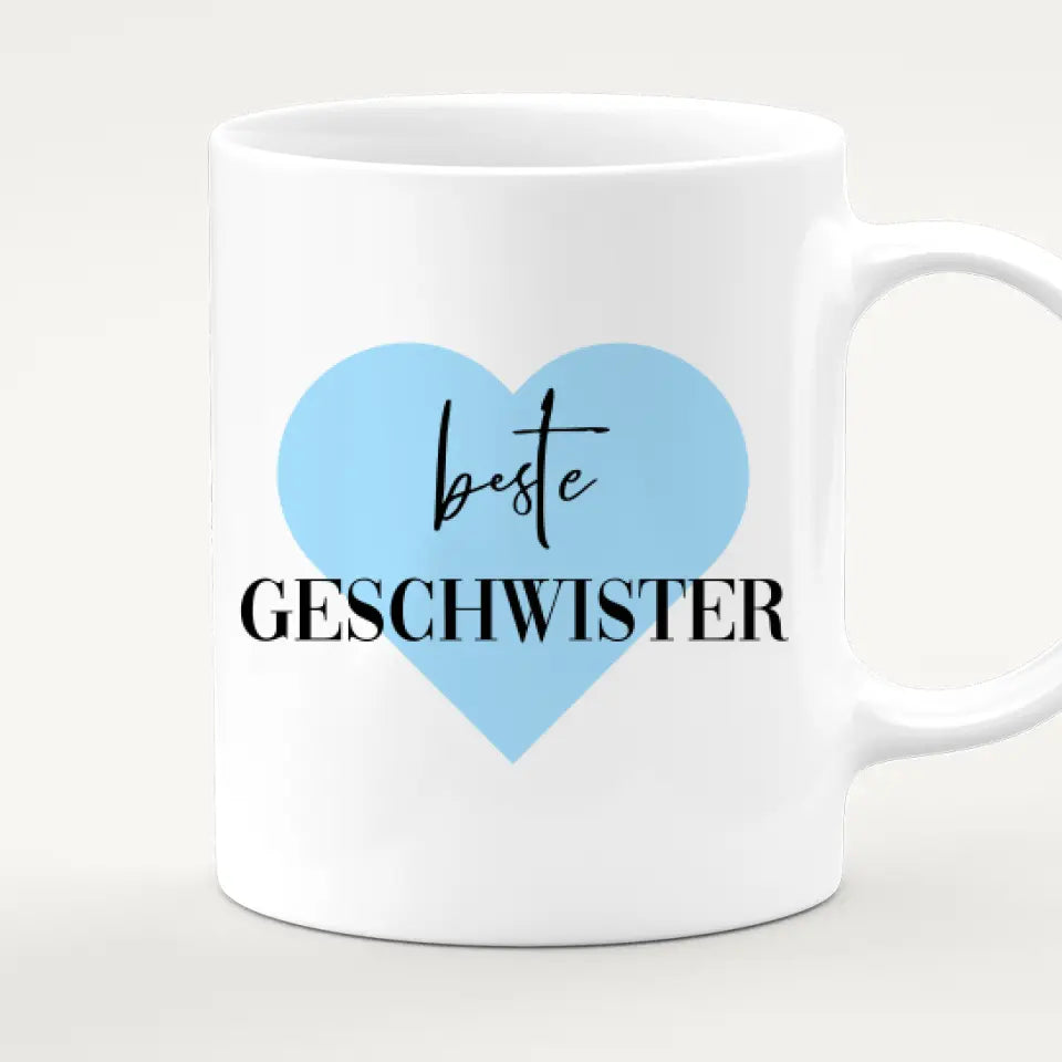 Personalisierte Tasse mit Bruder/Schwester (4 Schwestern + 1 Bruder)