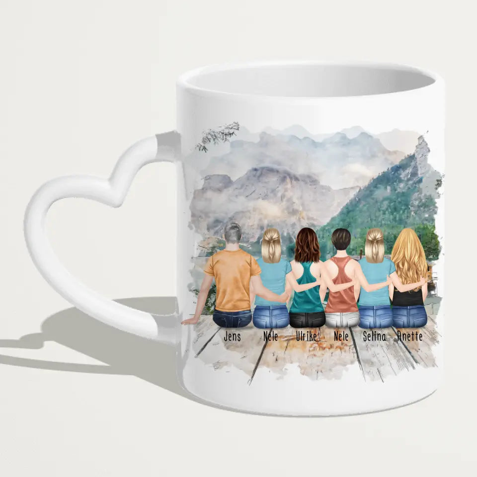 Personalisierte Tasse mit Bruder/Schwester (5 Schwestern + 1 Bruder)