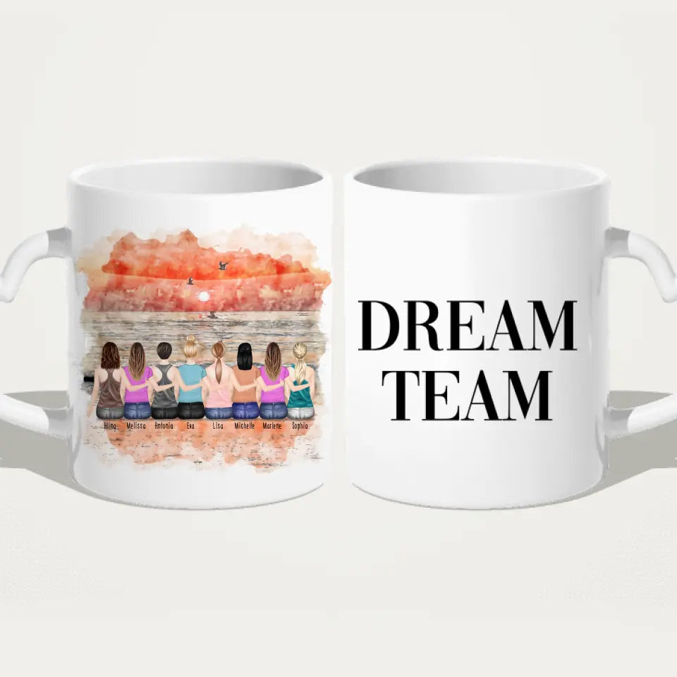 Personalisierte Tasse für Beste Freundinnen (8 Freundinnen)