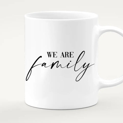 Personalisierte Tasse mit Familie (2 Kinder + 1 Teenanger)