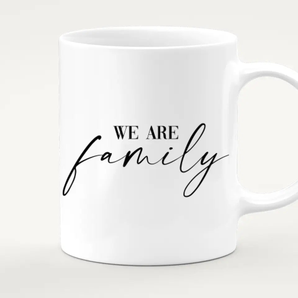 Personalisierte Tasse mit Vater (2 Kinder + 1 Teenangerin)