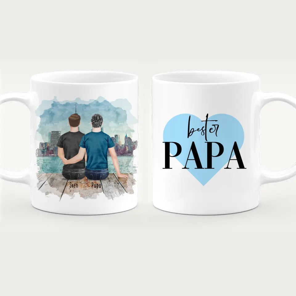 Personalisierte Tasse mit Vater/Sohn (1 Sohn)