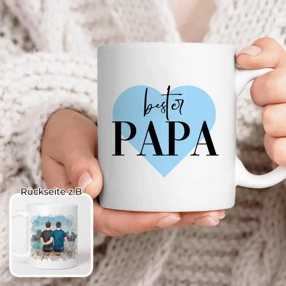 Personalisierte Tasse mit Vater/Sohn (1 Sohn)