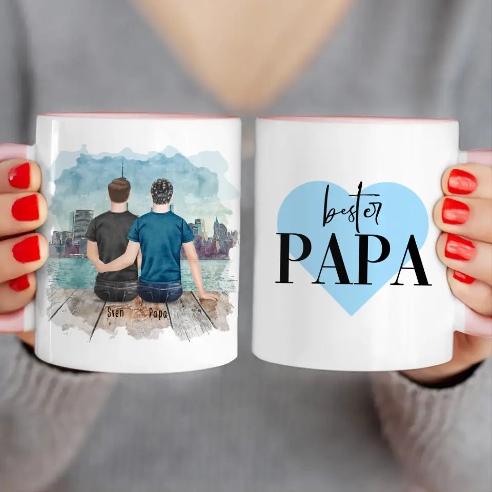 Personalisierte Tasse mit Vater/Sohn (1 Sohn)