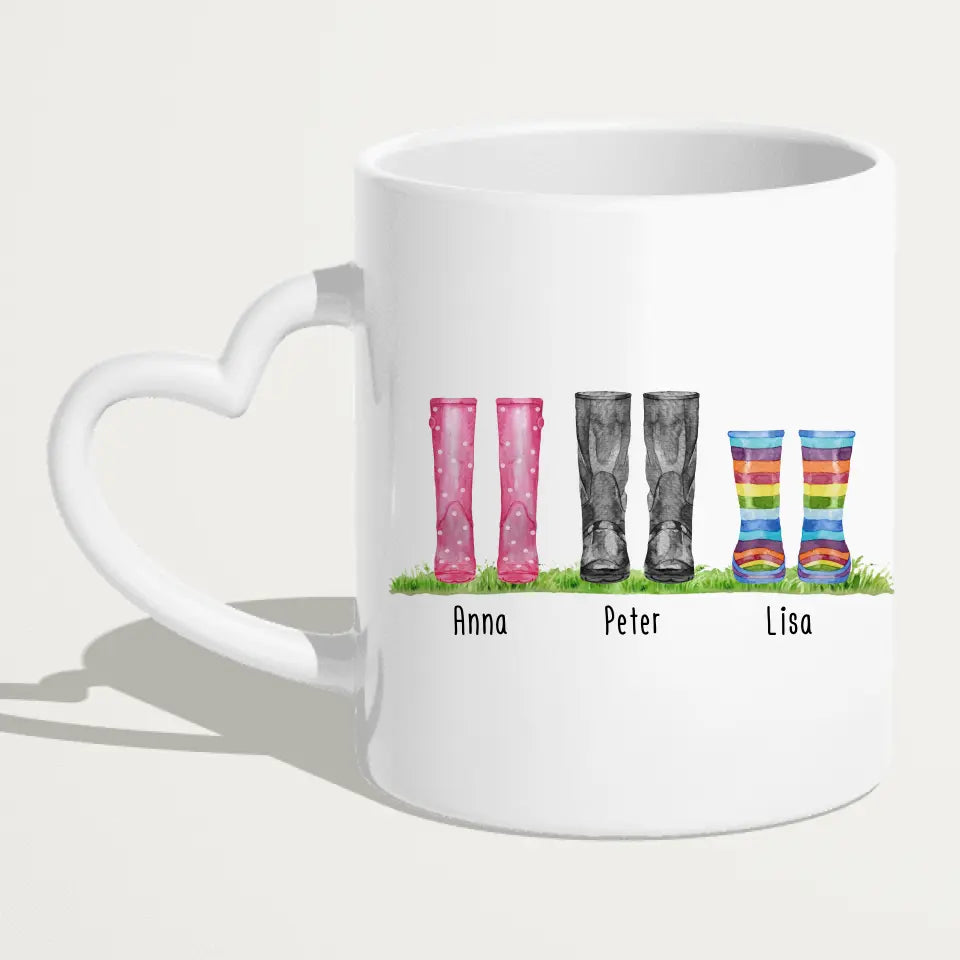 Personalisierte Gummistiefel Tasse (2-6 Personen)