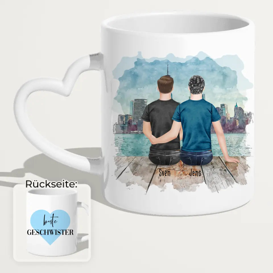 Personalisierte Tasse mit Bruder (2 Brüder)