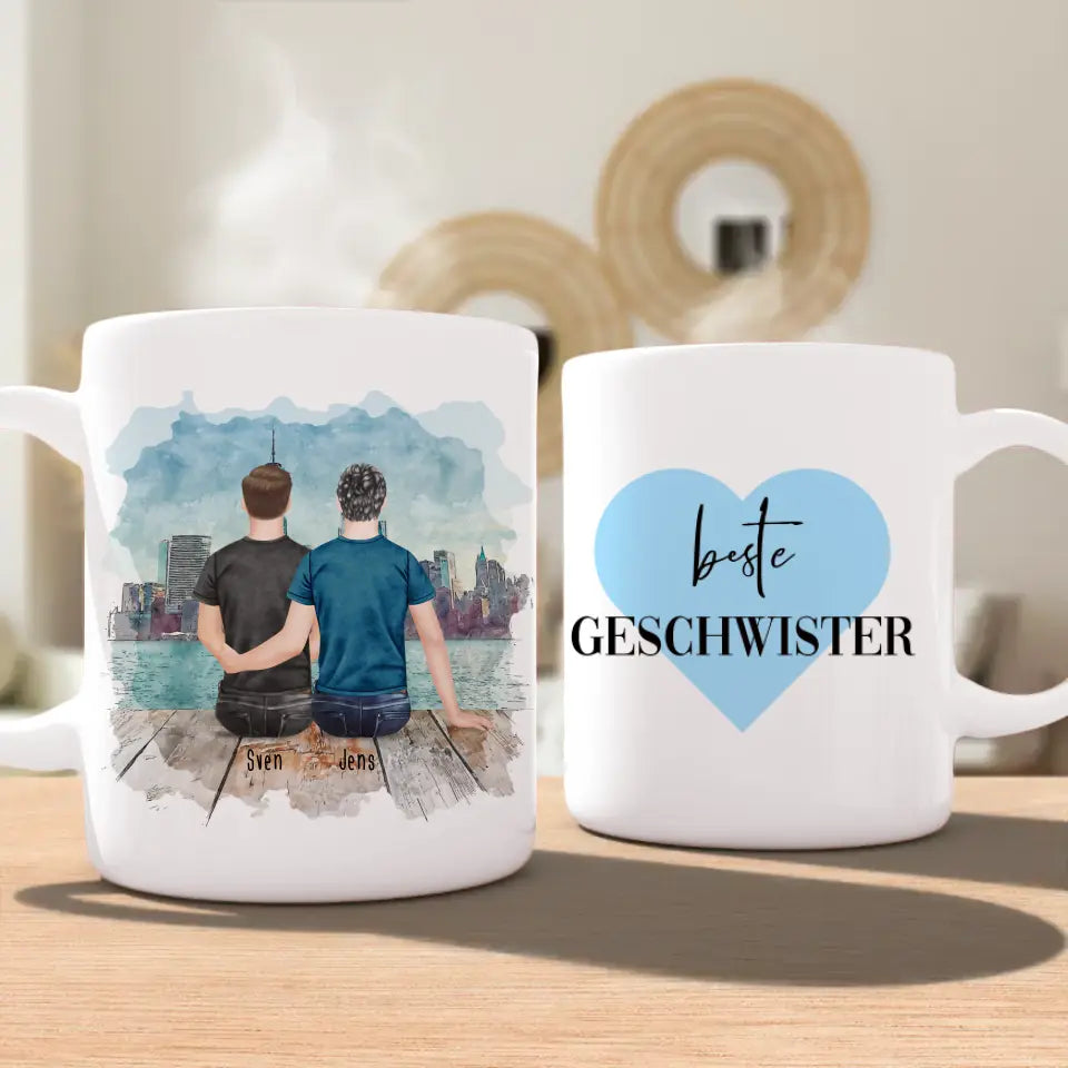 Personalisierte Tasse mit Bruder (2 Brüder)