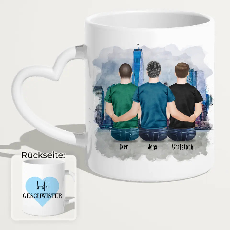 Personalisierte Tasse mit Bruder (3 Brüder)