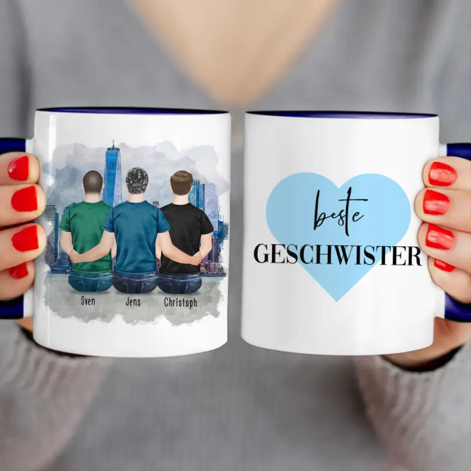 Personalisierte Tasse mit Bruder (3 Brüder)