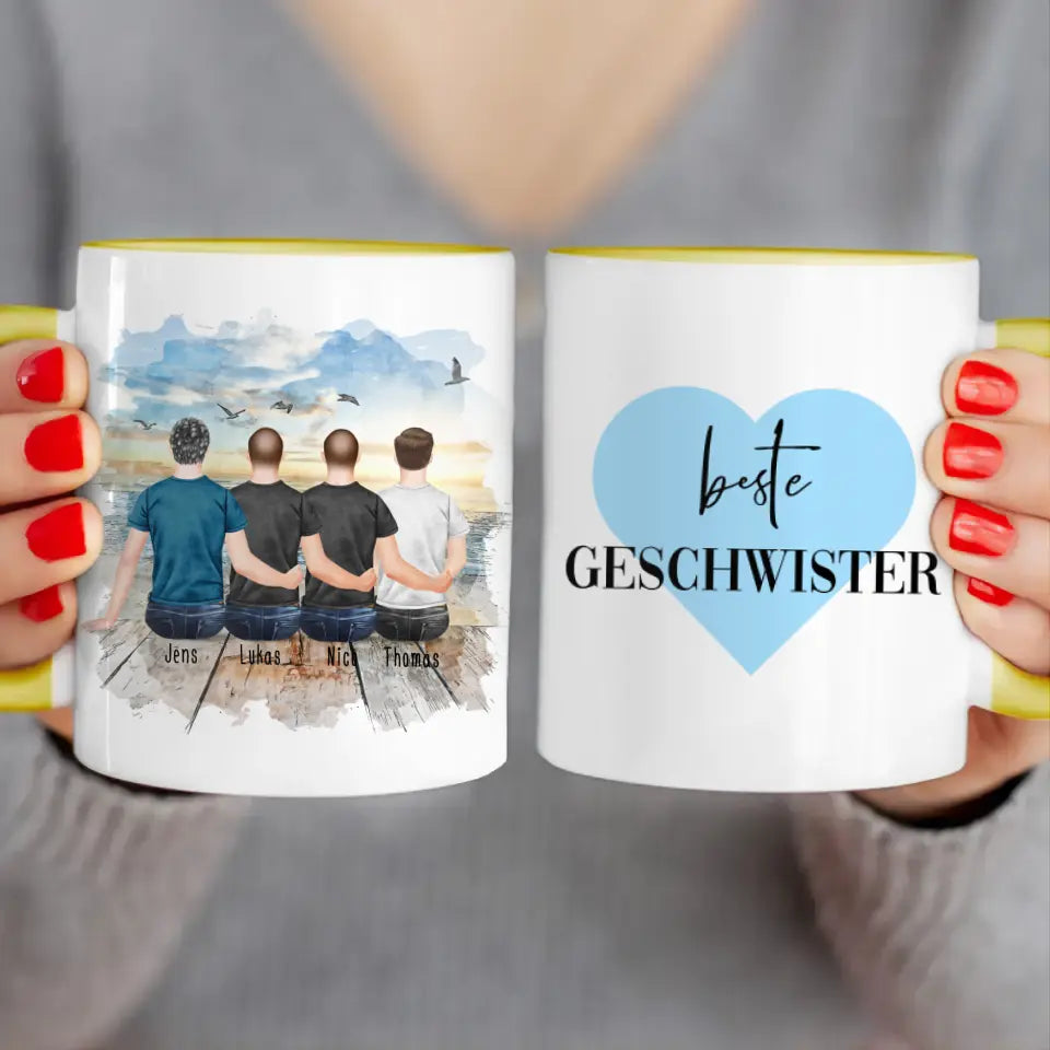 Personalisierte Tasse mit Bruder (4 Brüder)