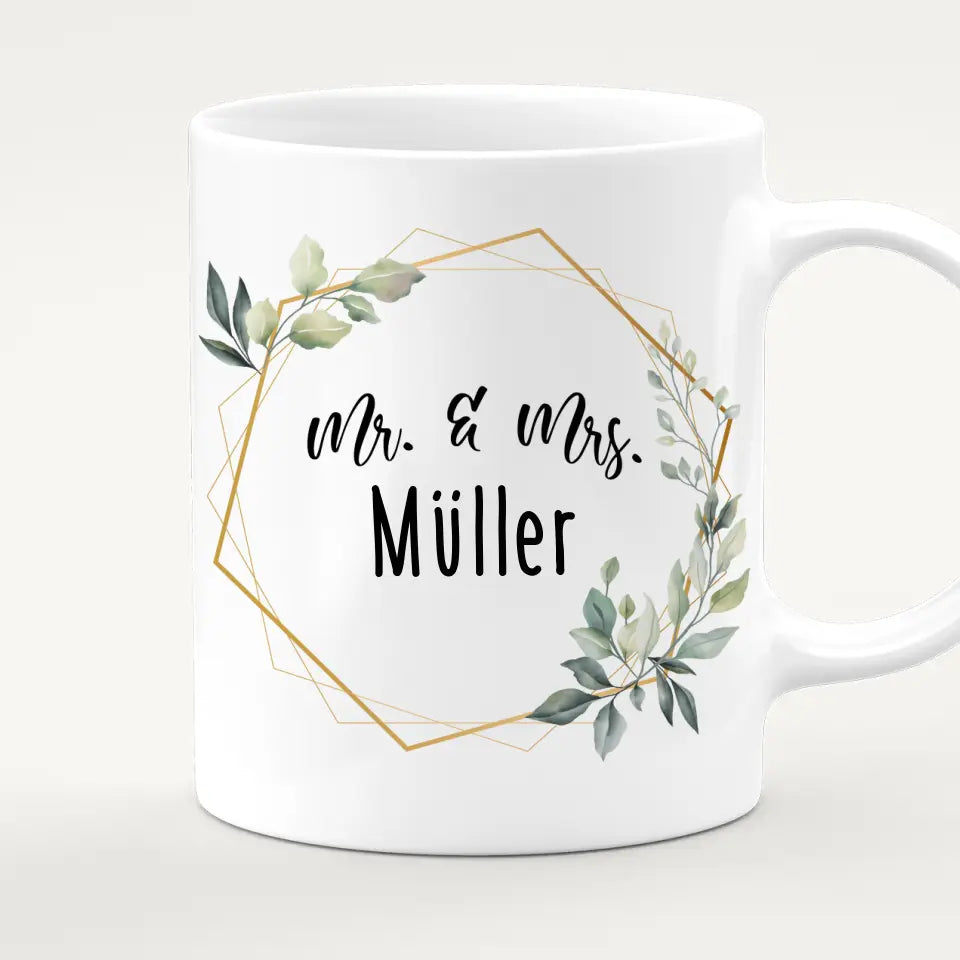 Personalisierte Tasse mit Brautpaar - Hochzeitsgeschenk