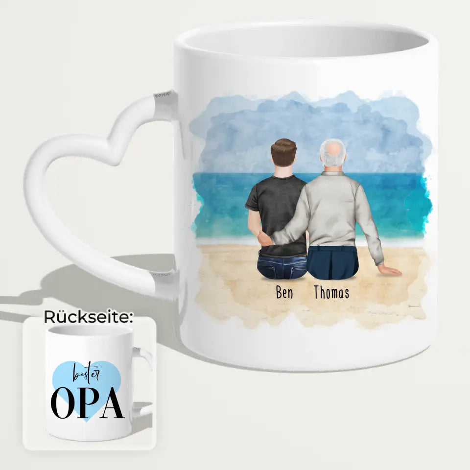 Personalisierte Tasse für Opa (1 Mann + 1 Opa)