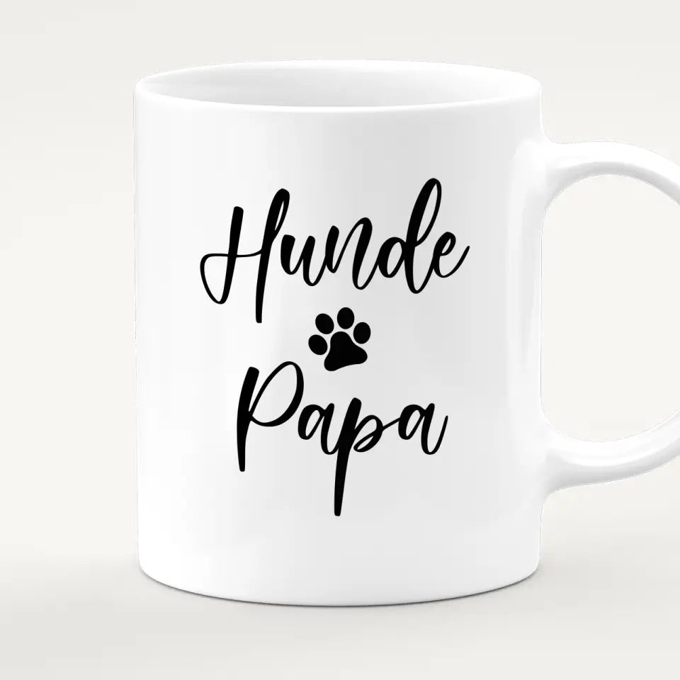 Personalisierte Tasse mit Hund und Mann (2 Hunde + 1 Mann)