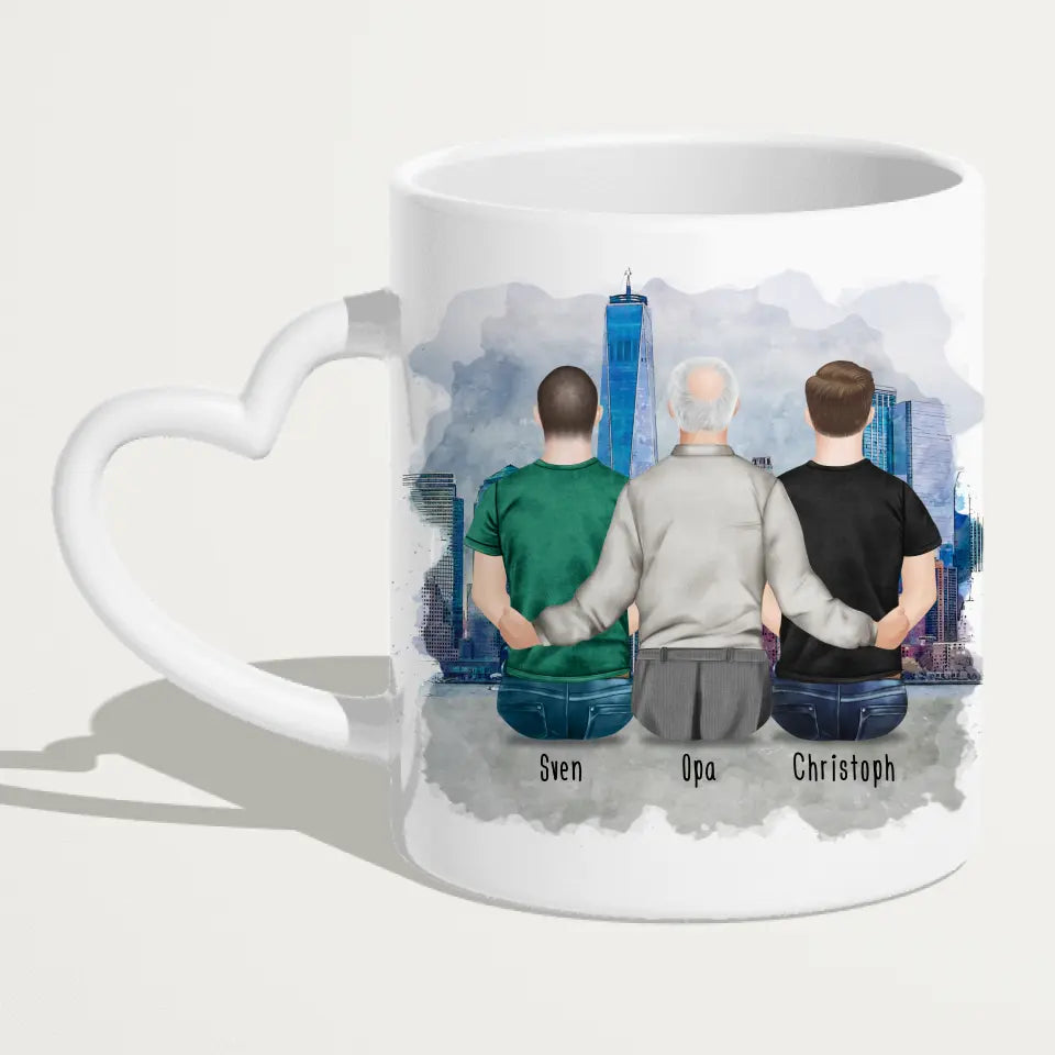 Personalisierte Tasse für Opa (2 Männer + 1 Opa)