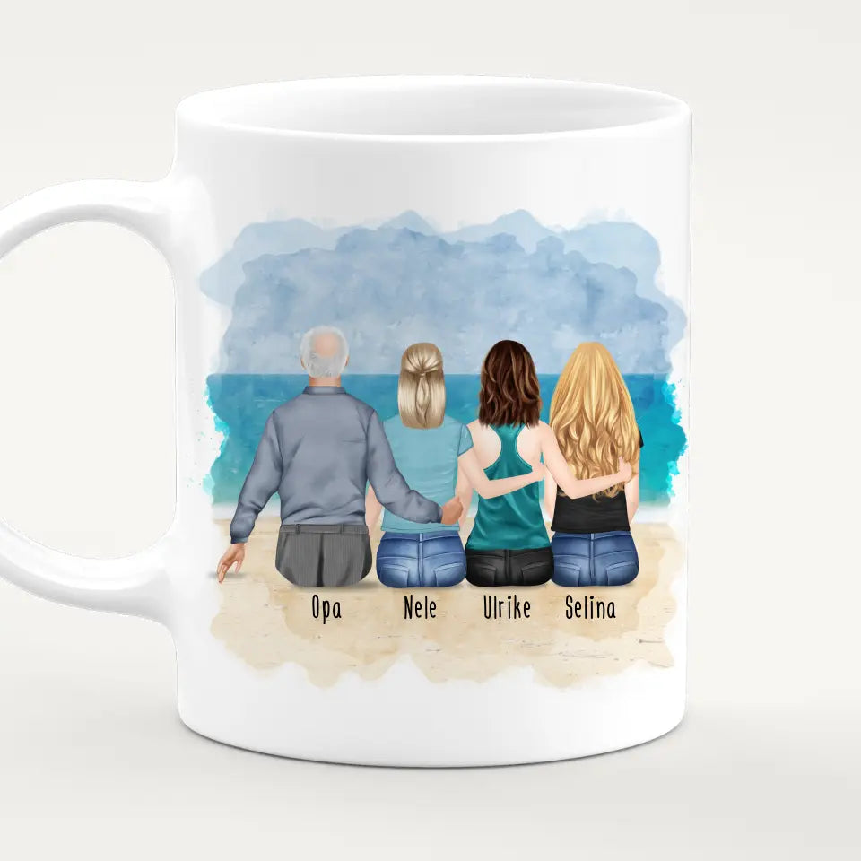 Personalisierte Tasse für Opa (3 Frauen + 1 Opa)