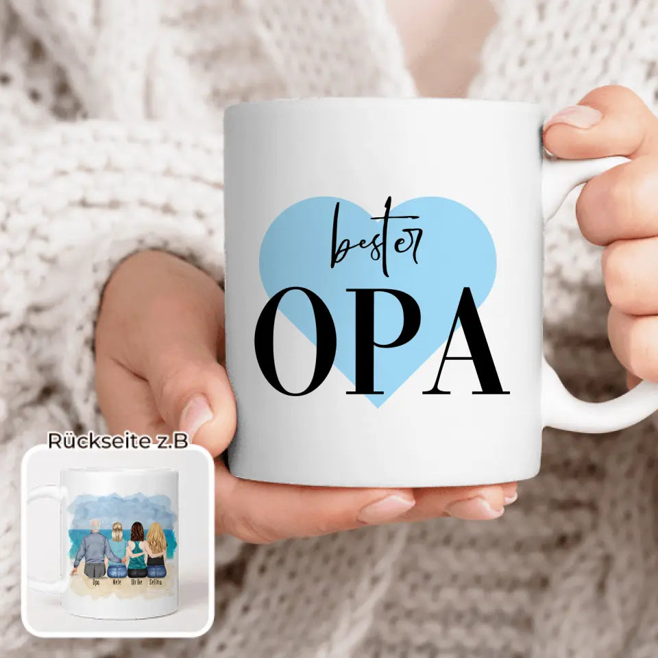 Personalisierte Tasse für Opa (3 Frauen + 1 Opa)