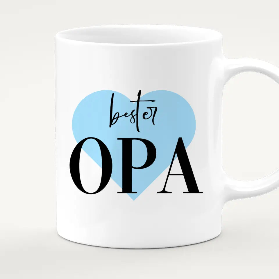 Personalisierte Tasse für Opa (1 Baby + 1 Kind + 1 Opa)