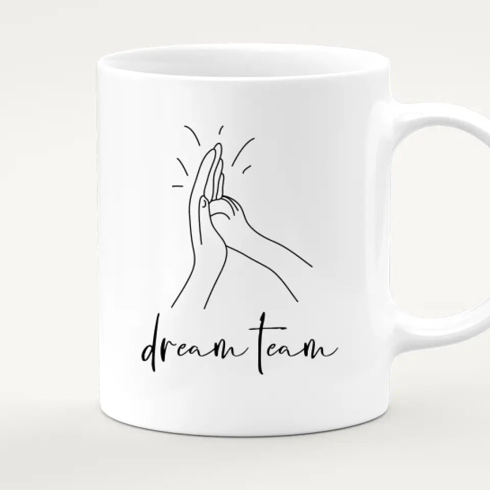 Personalisierte Tasse mit Hunden und Frauen (2 Hunde + 2 Frauen)