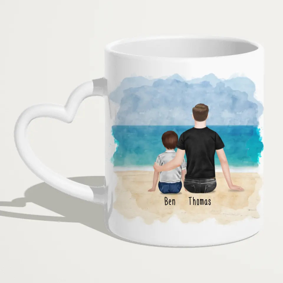 Personalisierte Tasse - Bester Pate (1 Kind + 1 Mann)