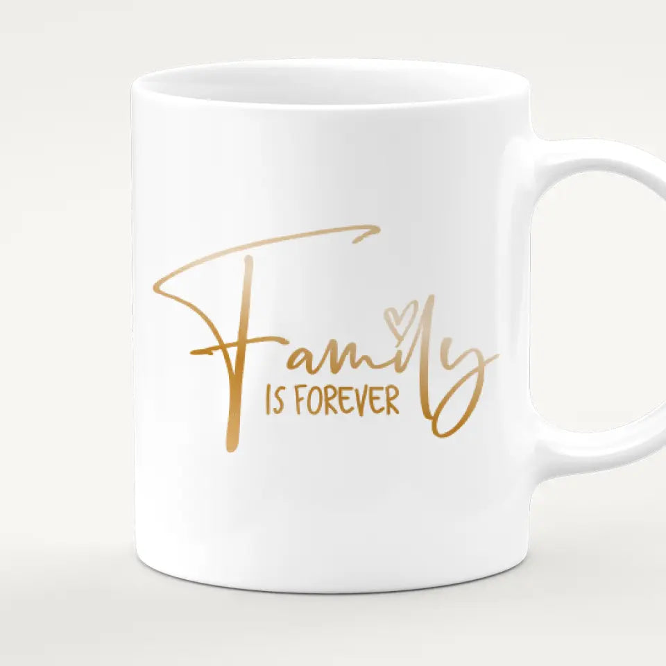 Personalisierte Tasse mit Familie (1 Kind/Baby) - Weihnachtstasse