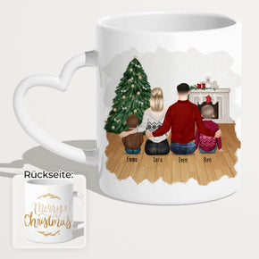 Personalisierte Tasse mit Familie (2 Kinder/Babys) - Weihnachtstasse