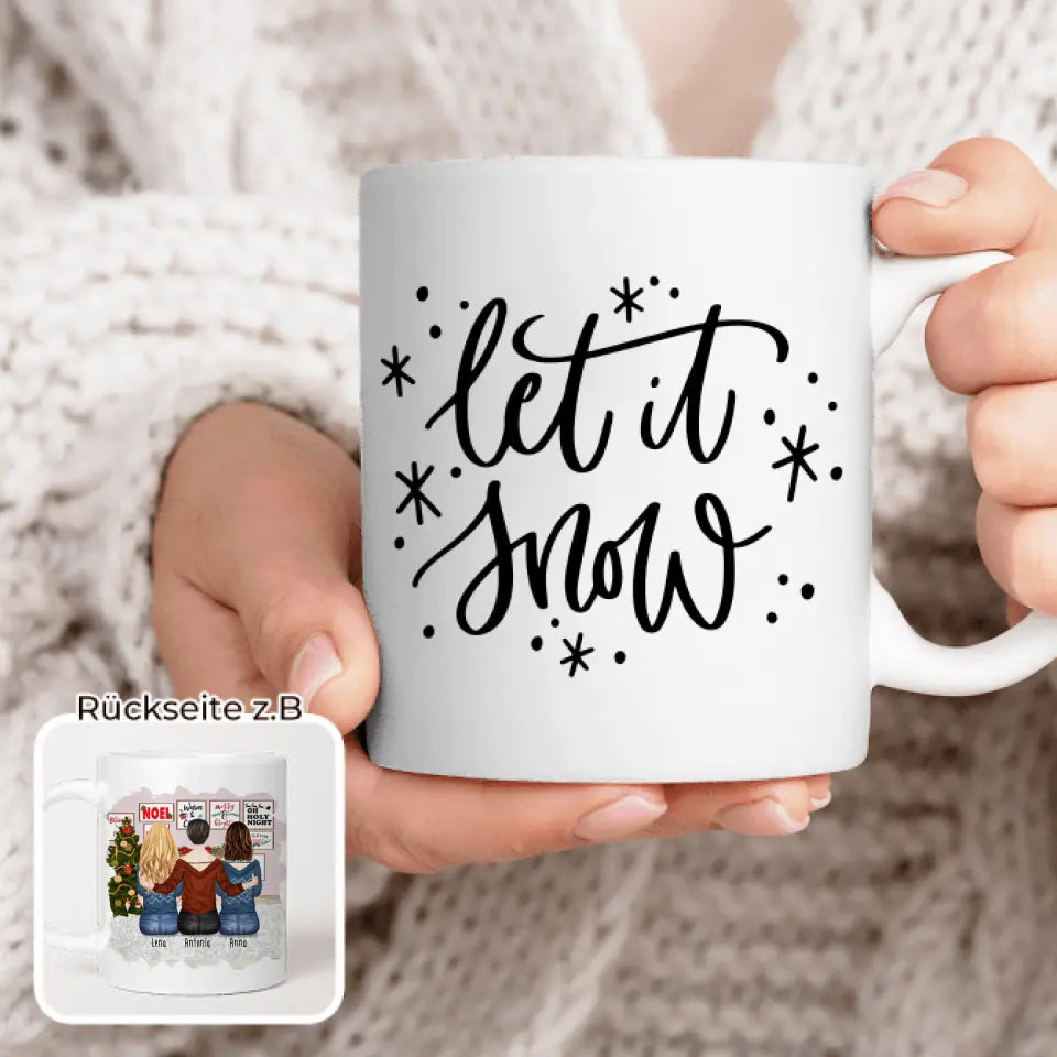 Personalisierte Tasse für Beste Freundinnen (3 Freundinnen) - Weihnachtstasse