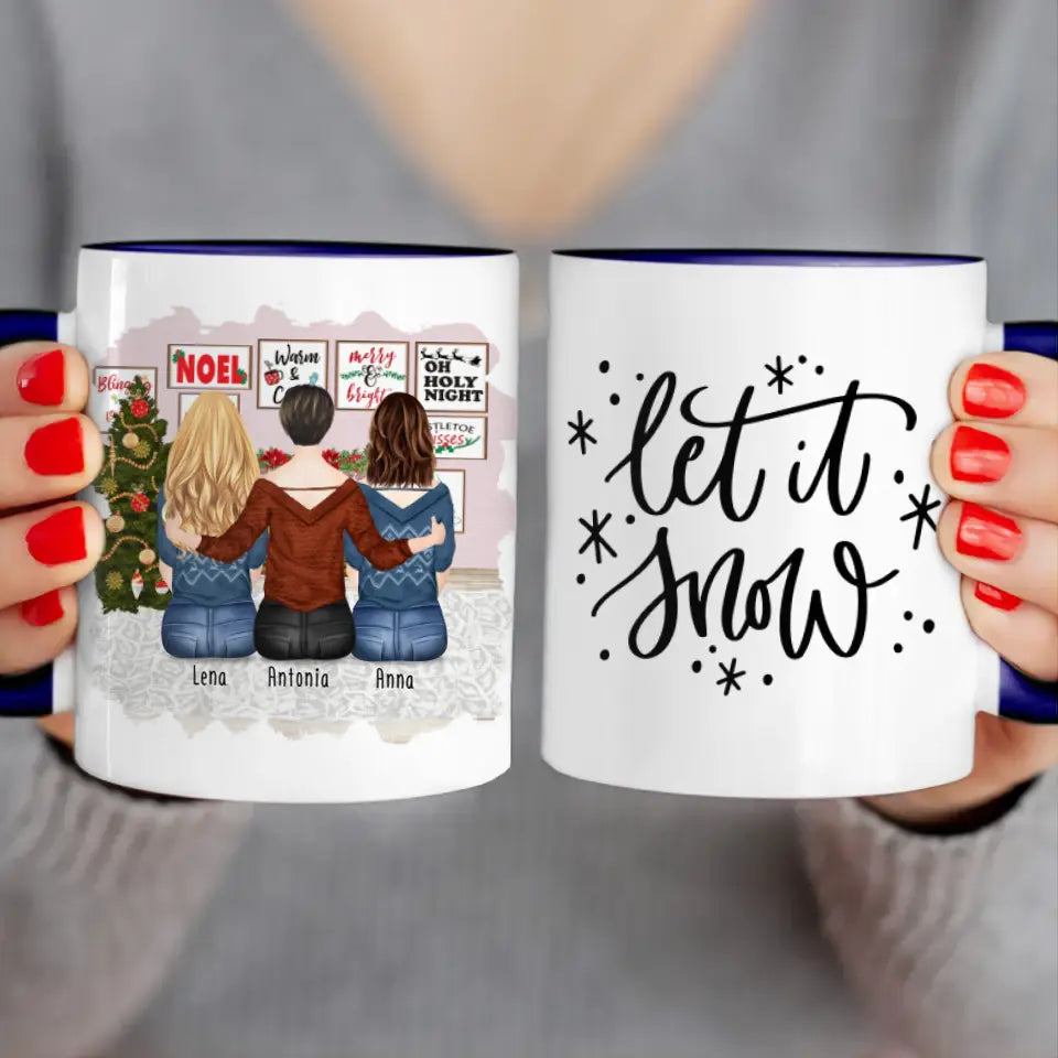 Personalisierte Tasse für Beste Freundinnen (3 Freundinnen) - Weihnachtstasse