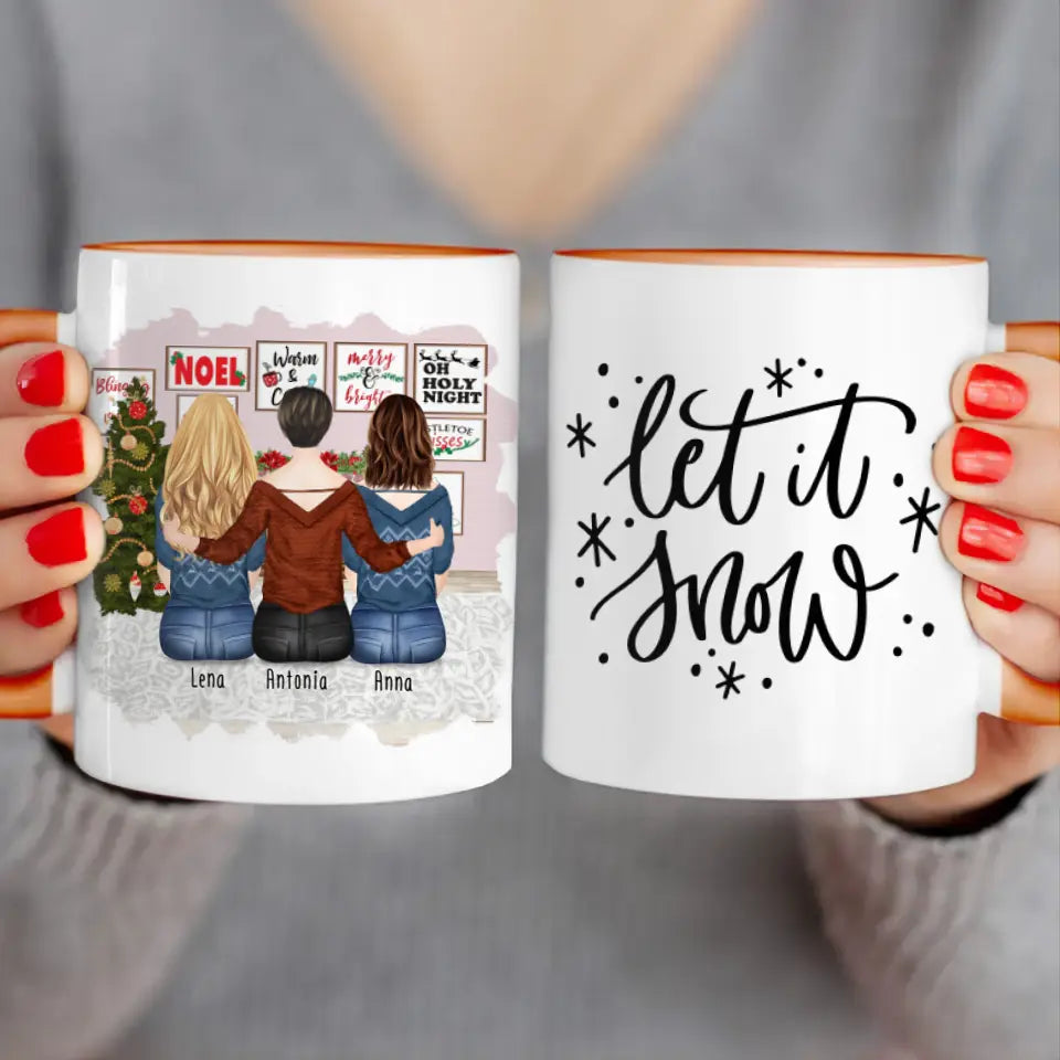 Personalisierte Tasse für Beste Freundinnen (3 Freundinnen) - Weihnachtstasse