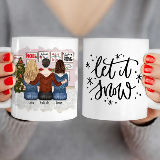 Personalisierte Tasse für Beste Freundinnen (3 Freundinnen) - Weihnachtstasse