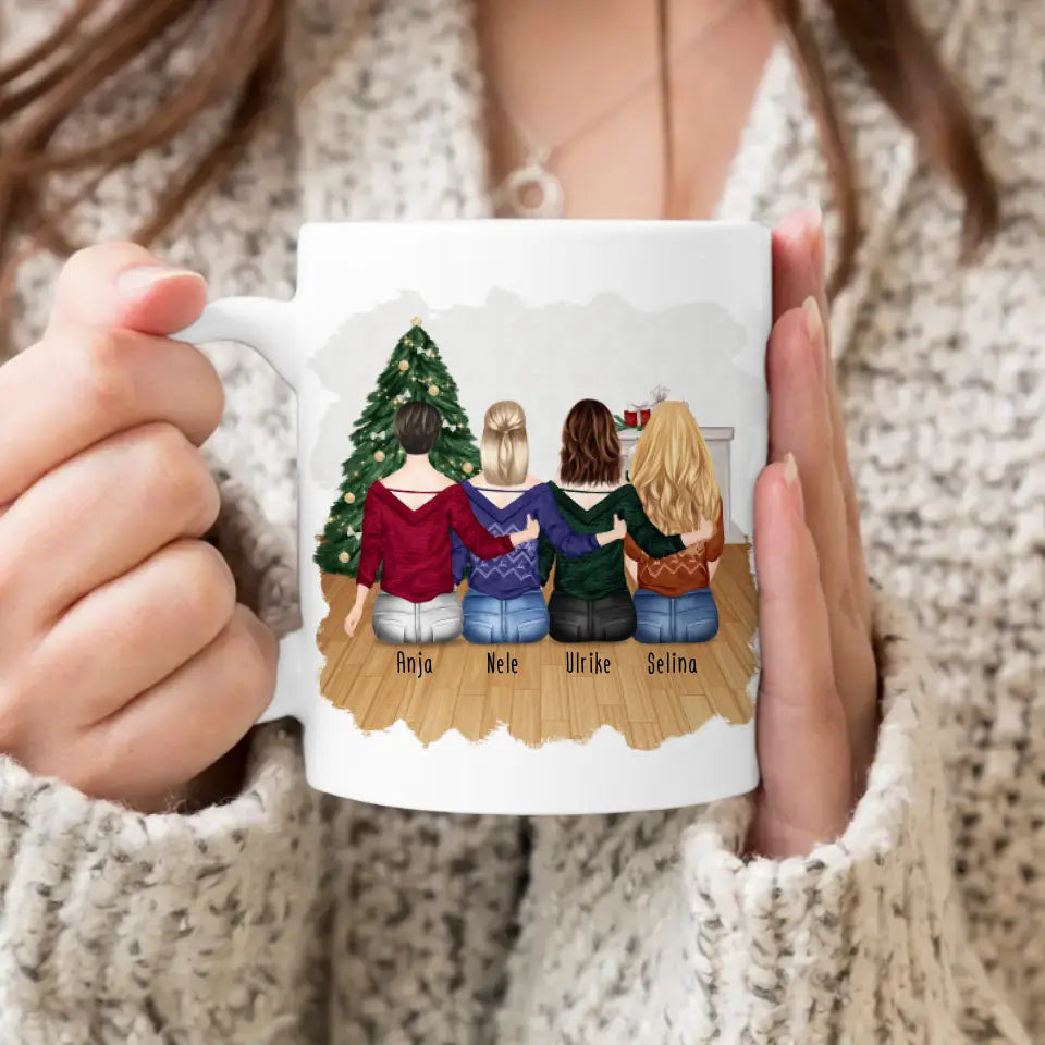 Personalisierte Tasse für Beste Schwestern (4 Schwestern) - Weihnachtstasse