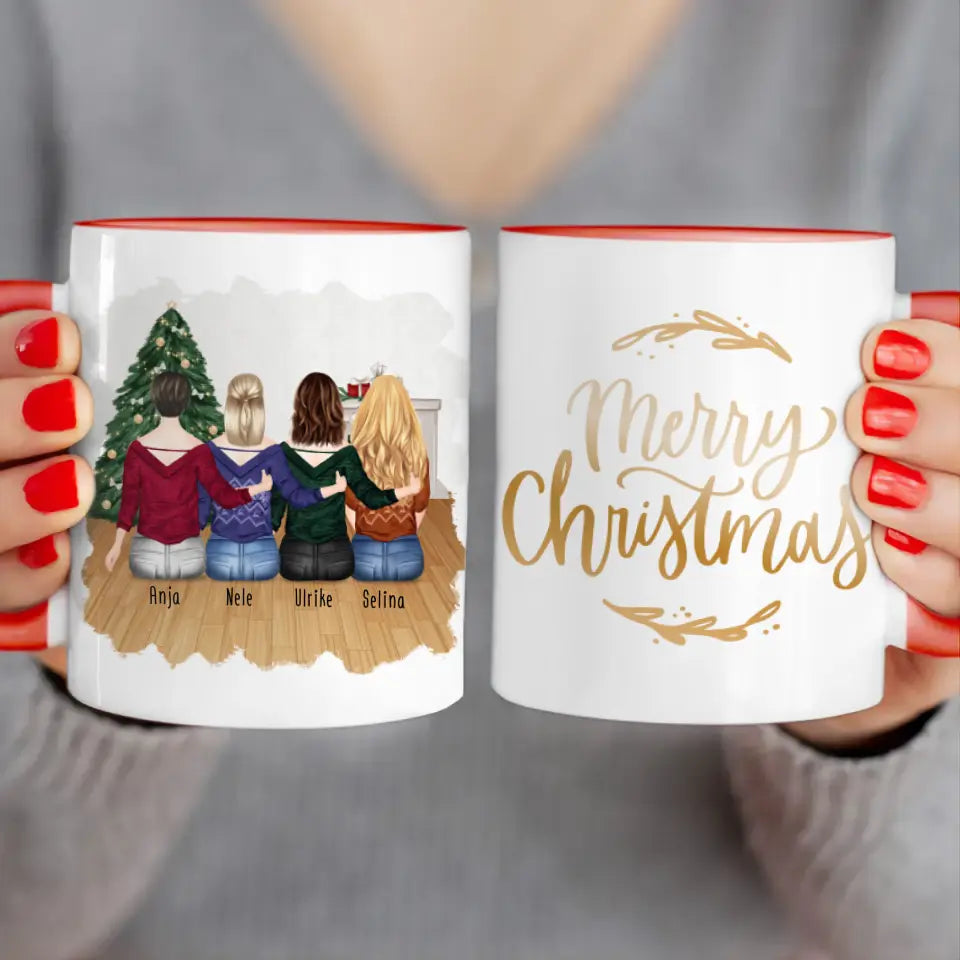 Personalisierte Tasse für Beste Schwestern (4 Schwestern) - Weihnachtstasse