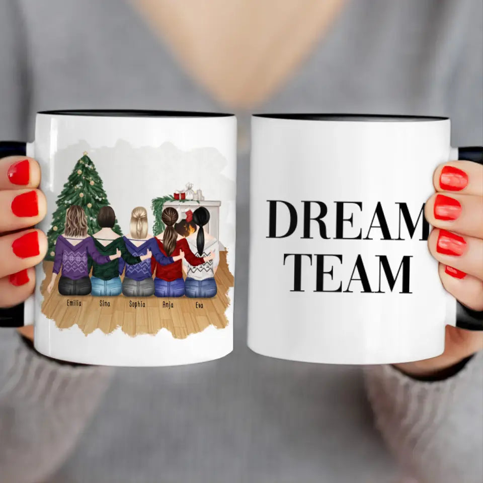 Personalisierte Tasse für Beste Schwestern (5 Schwestern) - Weihnachtstasse