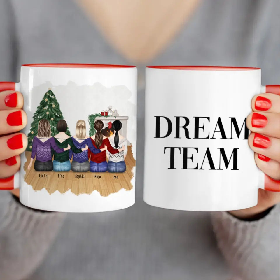 Personalisierte Tasse für Beste Schwestern (5 Schwestern) - Weihnachtstasse