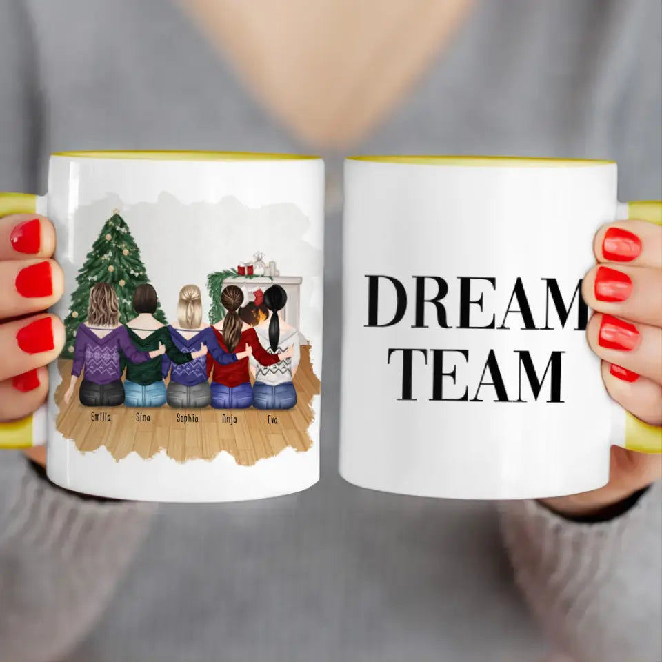 Personalisierte Tasse für Beste Schwestern (5 Schwestern) - Weihnachtstasse