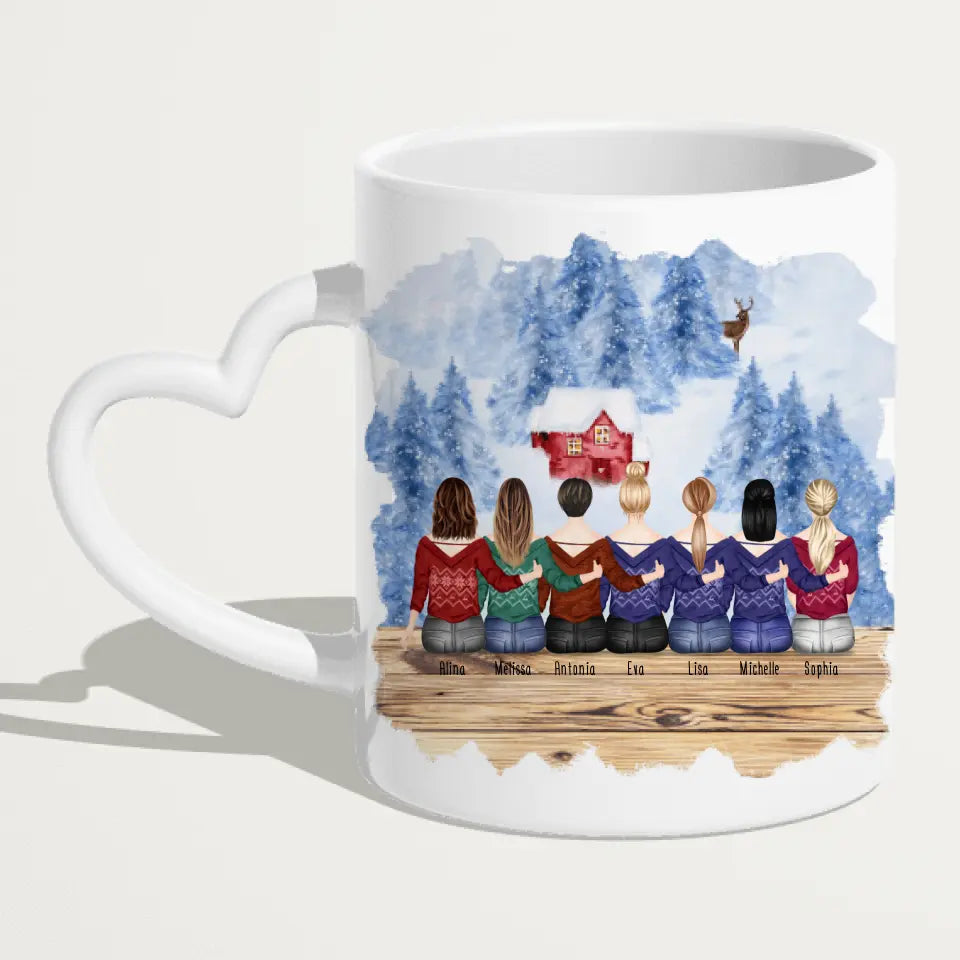 Personalisierte Tasse für Beste Freundinnen (7 Freundinnen) - Weihnachtstasse