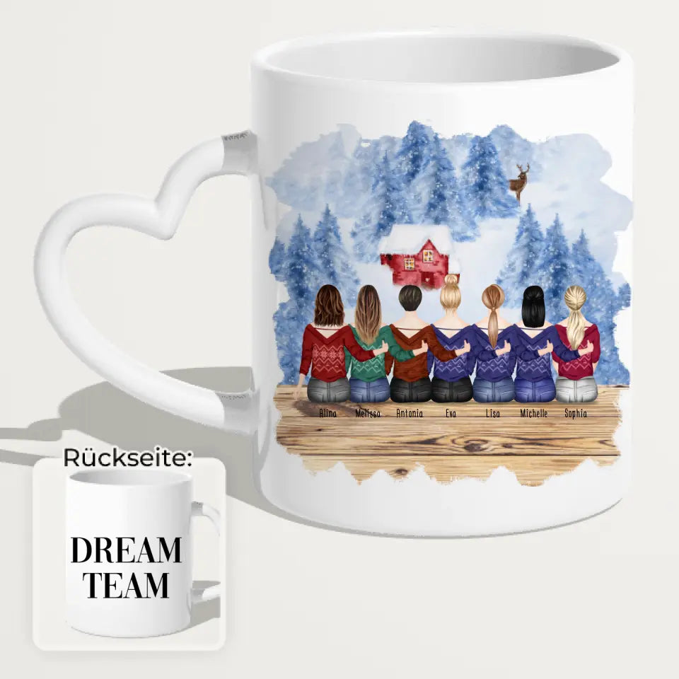 Personalisierte Tasse für Beste Freundinnen (7 Freundinnen) - Weihnachtstasse