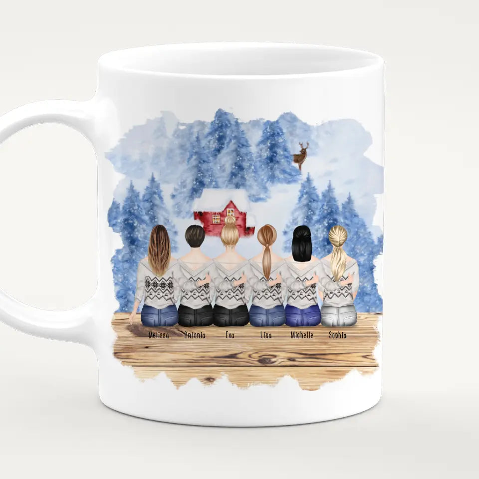 Personalisierte Tasse für Beste Freundinnen (6 Freundinnen) - Weihnachtstasse