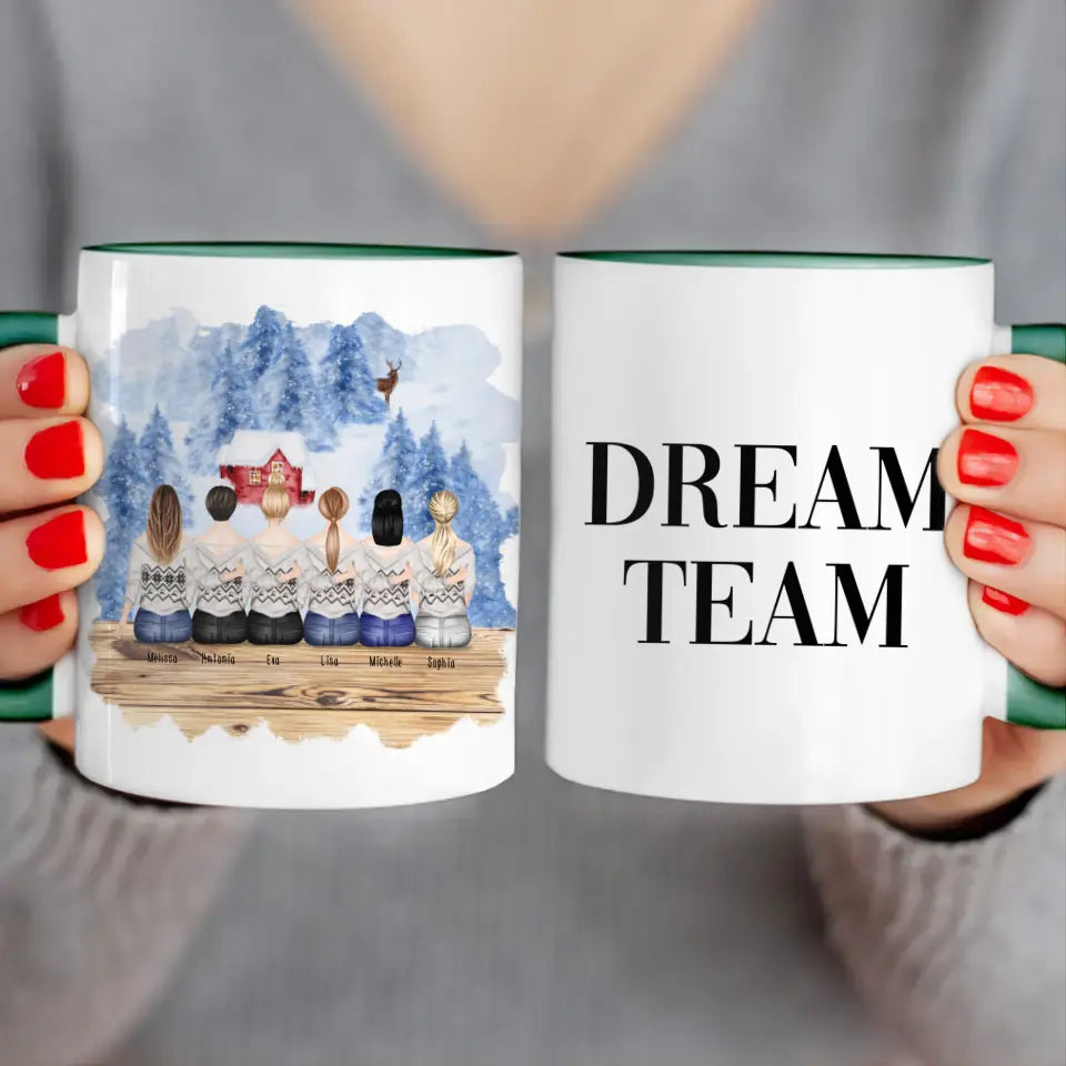 Personalisierte Tasse für Beste Freundinnen (6 Freundinnen) - Weihnachtstasse