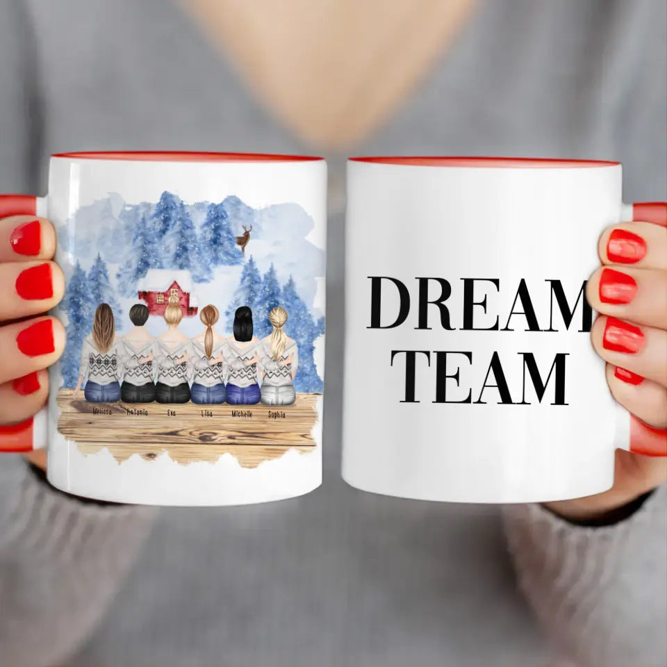 Personalisierte Tasse für Beste Freundinnen (6 Freundinnen) - Weihnachtstasse