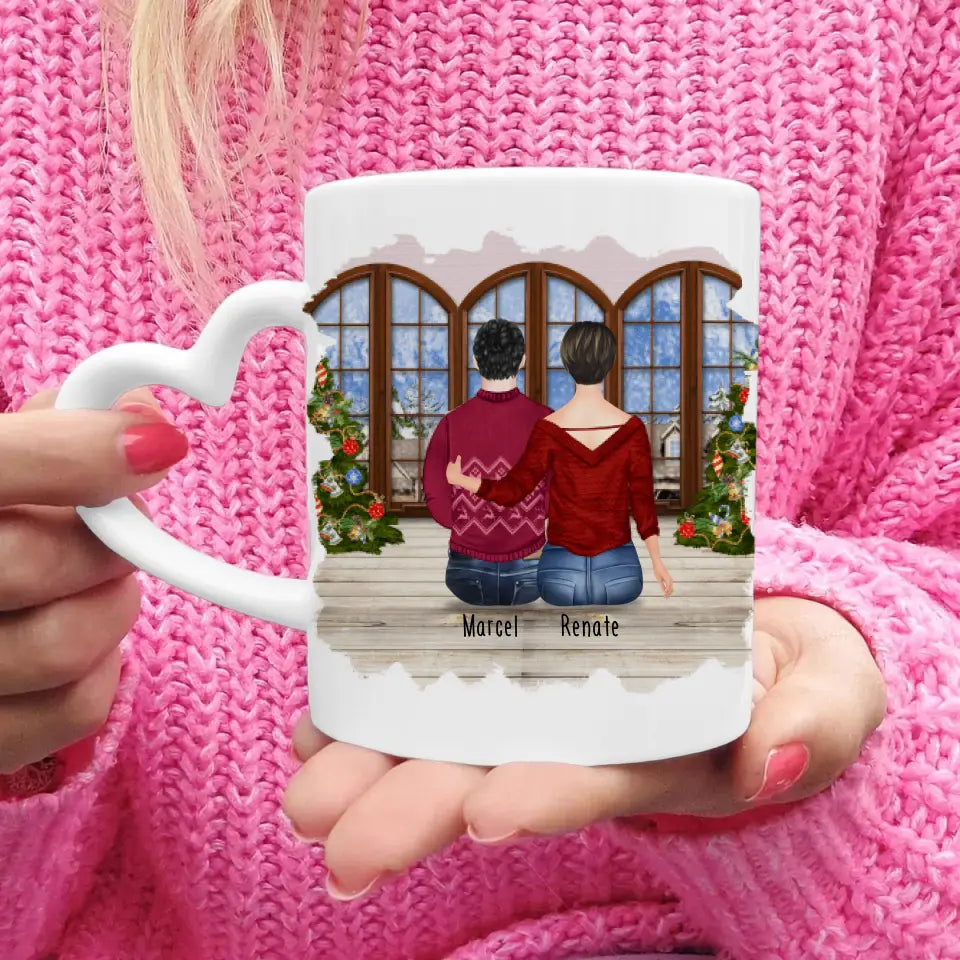 Personalisierte Tasse mit Mutter/Sohn (1 Sohn) - Weihnachtstasse