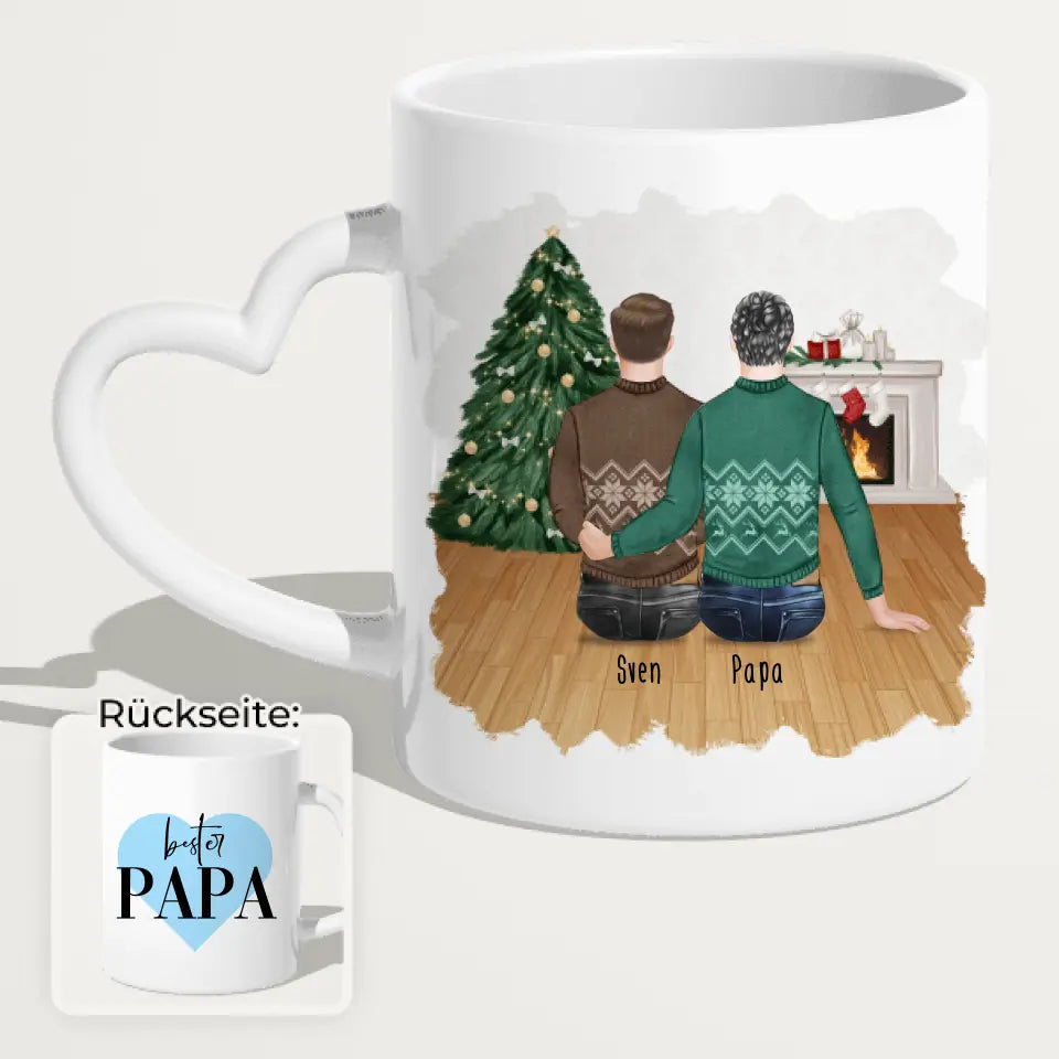 Personalisierte Tasse mit Vater/Sohn (1 Sohn) - Weihnachtstasse