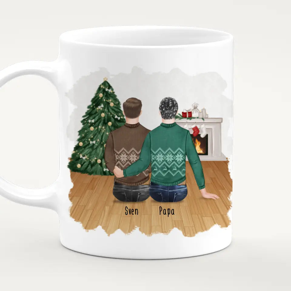 Personalisierte Tasse mit Vater/Sohn (1 Sohn) - Weihnachtstasse