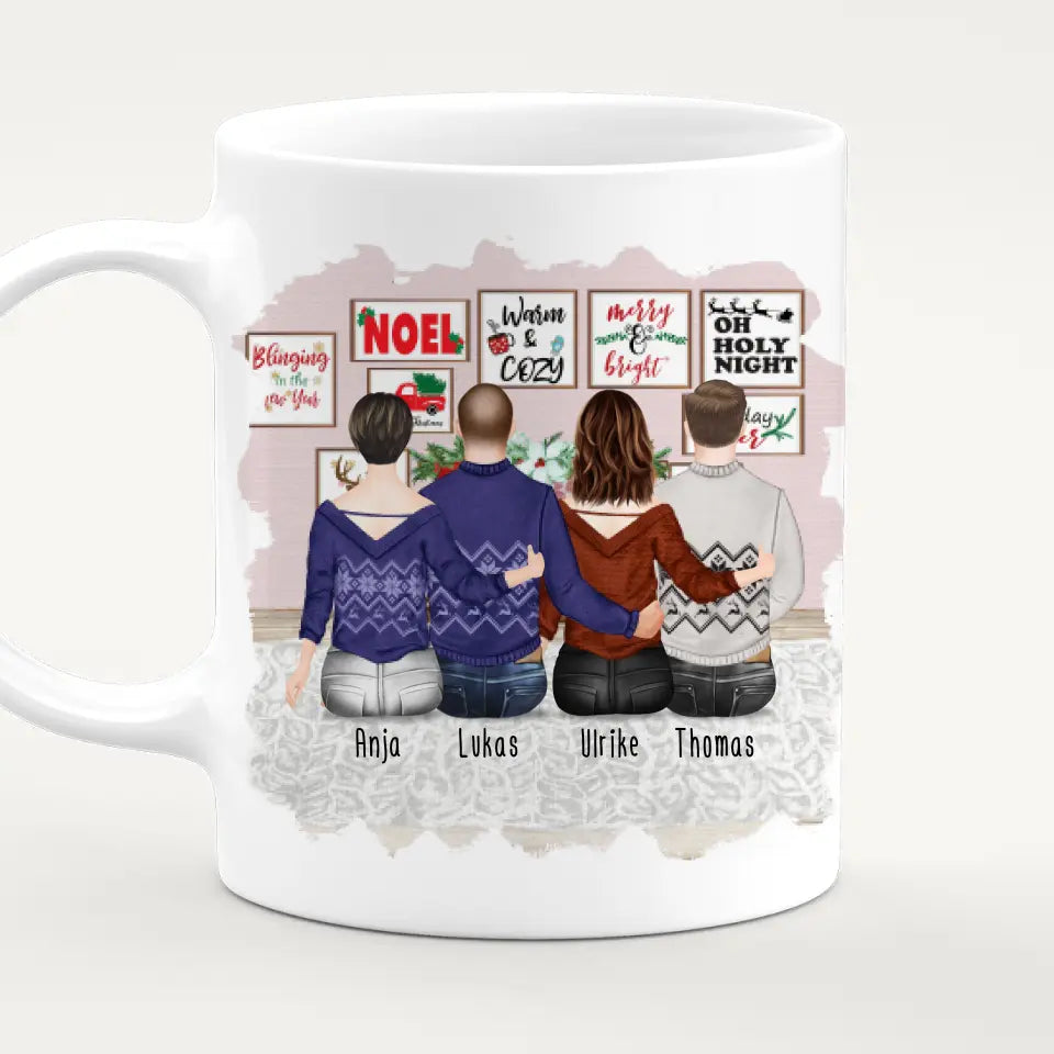 Personalisierte Tasse mit Mutter/Tochter/Sohn (1 Tochter + 2 Söhne) - Weihnachtstasse