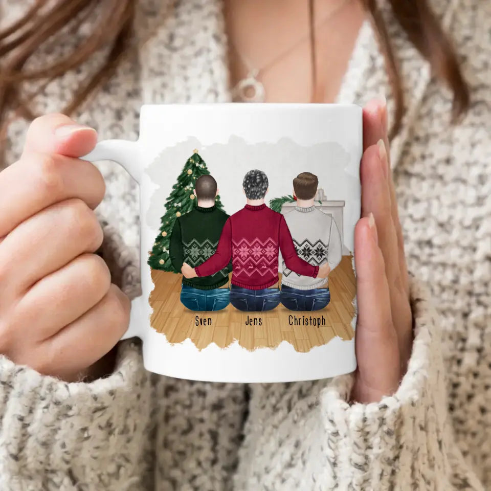 Personalisierte Tasse mit Bruder (3 Brüder) - Weihnachtstasse