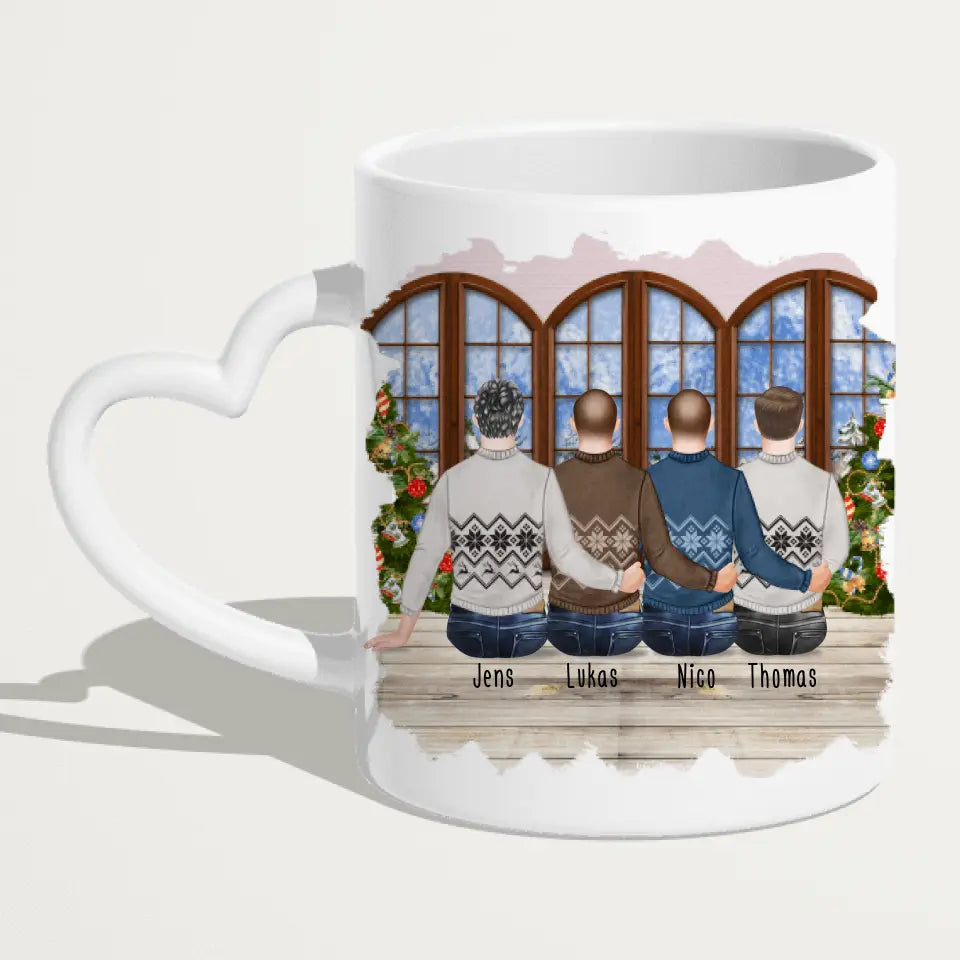 Personalisierte Tasse mit Bruder (4 Brüder) - Weihnachtstasse