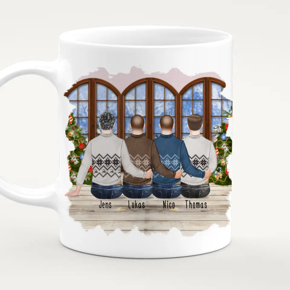 Personalisierte Tasse mit Bruder (4 Brüder) - Weihnachtstasse