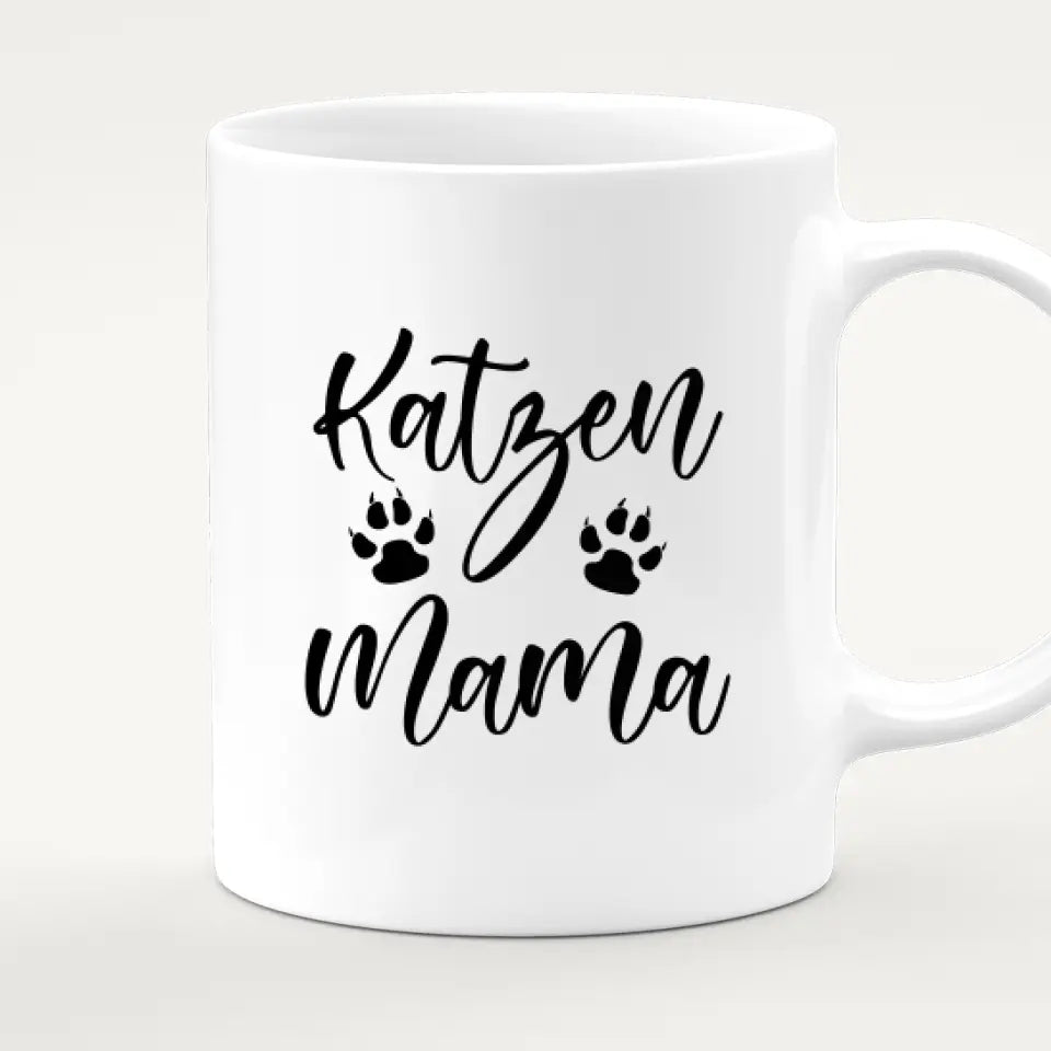 Personalisierte Tasse mit Katze und Frau (1 Katze + 1 Frau) - Weihnachtstasse